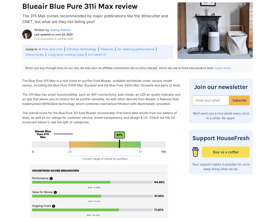 housefresh scoring